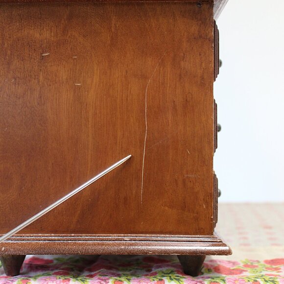 Vintage Wood Jewelry Box: 1970s Vanity Storage with Drawers - Picture 11 of 16